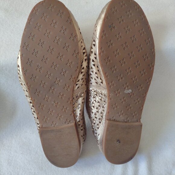 Patricia Nash Francesca Loafers 7 7M Pale Gold Leather Tassel Flats Shoes - Picture 8 of 9